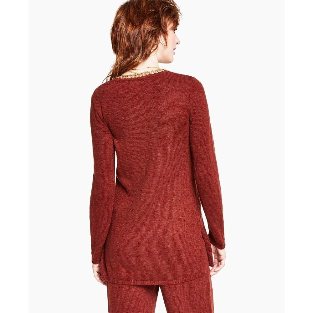 INC International Concepts Small Chain-Embellished Tunic Pullover Sweater‎ $89 - Picture 3 of 9
